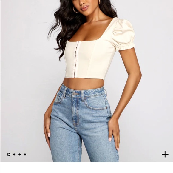 NWT Windsor Black Up a Notch Hook and Eye Corset Cropped Top size large 🖤 - Picture 12 of 14